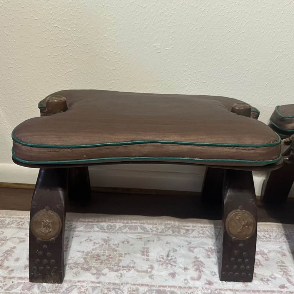 Antique Egyptian Camel Saddle Footstool Seat